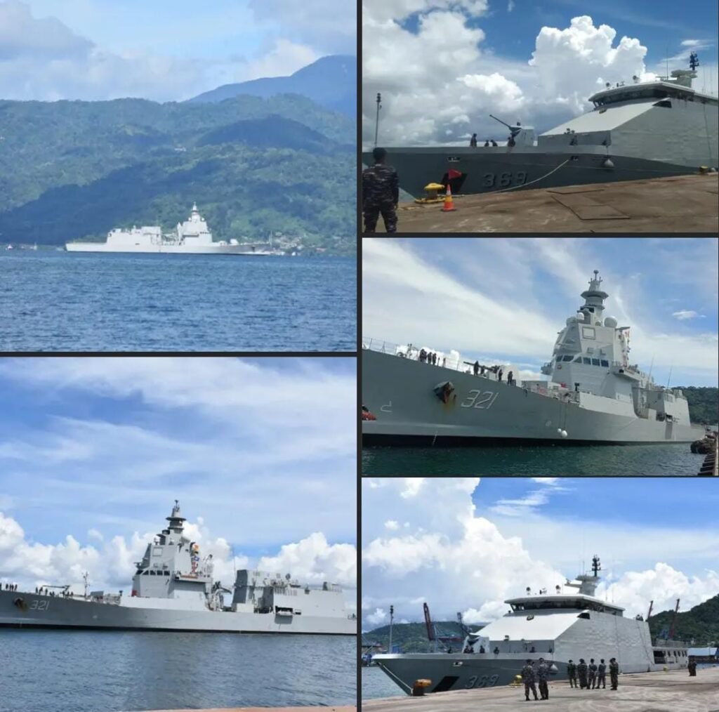 Lanal Lampung Sambut Kedatangan KRI Prabu Siliwangi-321 dan KRI Bung Karno-369 di Pelindo Panjang