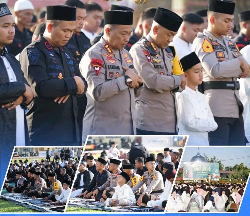Dankor Brimob Hadirkan Kebersamaan dalam Salat Idulfitri di Mako Brimob Sumut