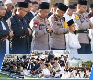 Dankor Brimob Hadirkan Kebersamaan dalam Salat Idulfitri di Mako Brimob Sumut