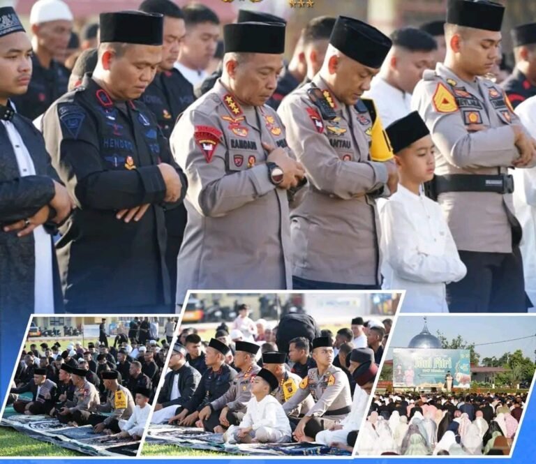 Dankor Brimob Hadirkan Kebersamaan dalam Salat Idulfitri di Mako Brimob Sumut