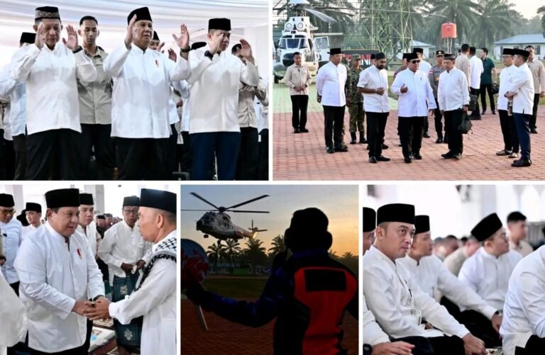 Presiden Prabowo Salat Idulfitri dan Halalbihalal Bersama Warga di Aceh Tamiang